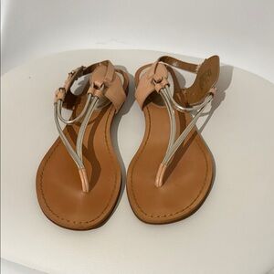 Coach woman’s sandal. Tan and gold. Size 9.5.